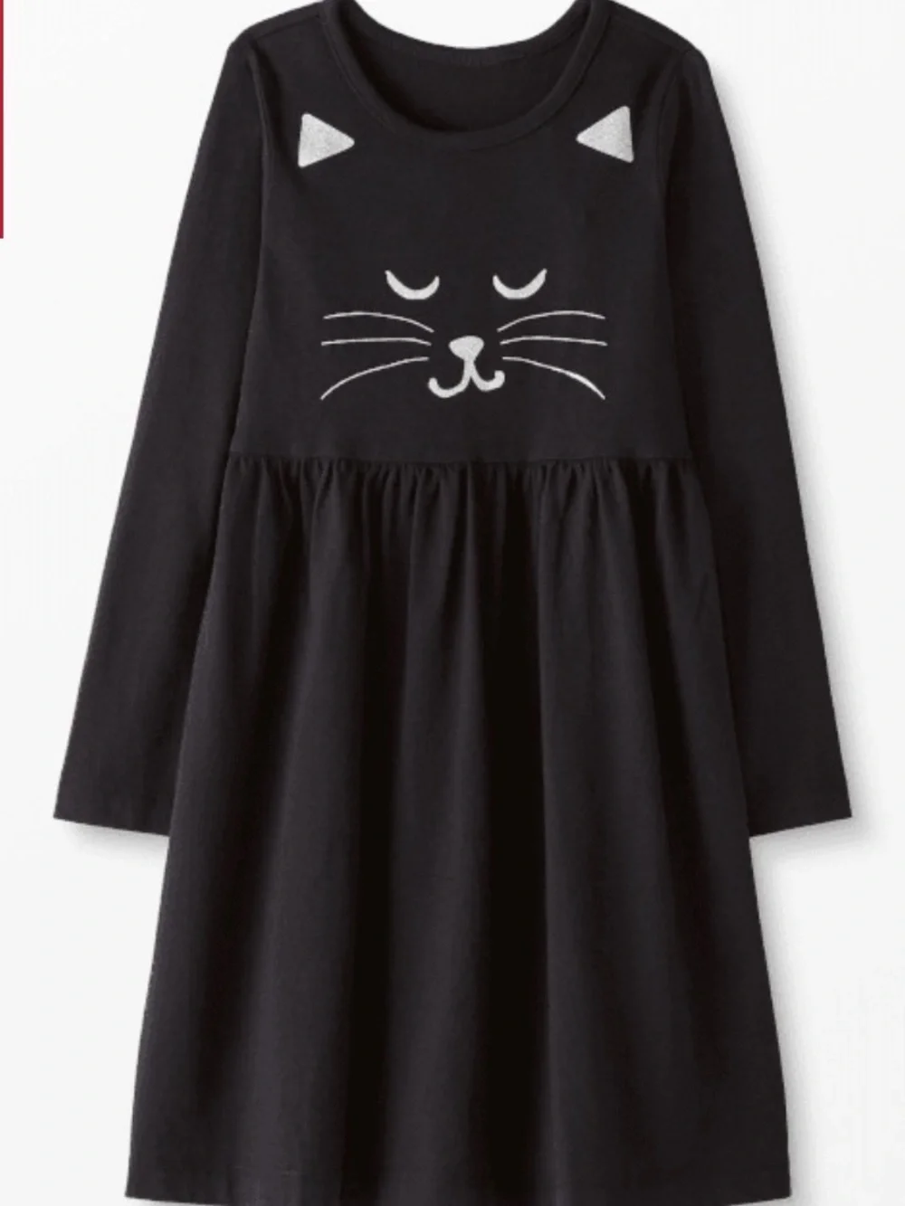 NIB Hanna Andersson Girls' Black Cat Face Dress - 140/10